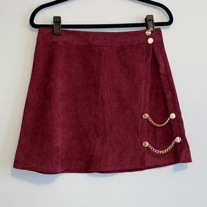 SHEIN Corduroy Burgundy Skirt